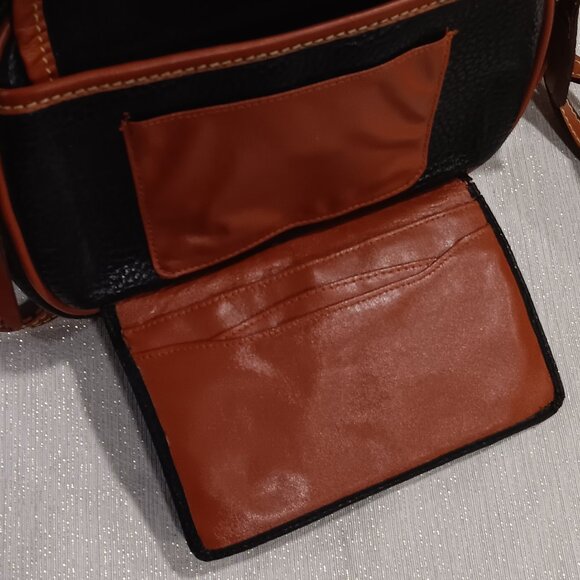 Vintage Dooney? style Pebbled Raw Leather crossbody tassel fringe purse bag - Picture 7 of 8